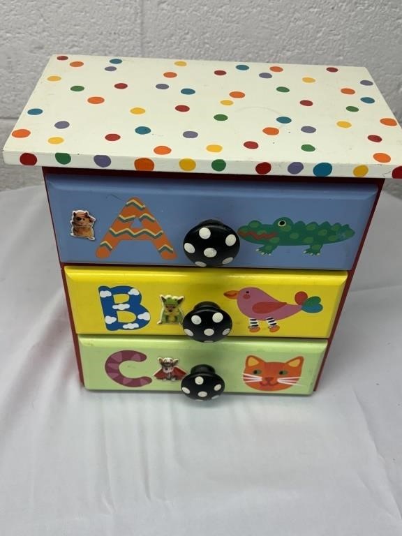 Kid's Storage Mini-Dresser Doll Trinket Box by
