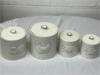 Set of four ceramic cat Canisters In excellent