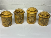 Set of four Brown Canisters In excellent