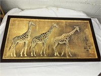 Three Safari Giraffes Signed Framed Print by