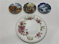 4- saucer plates Royal Albert Flower Month