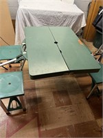 Vintage folding portable picnic table seating for