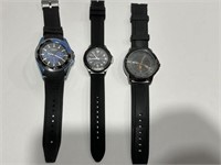 3- men wrist watches - timex, carbon
