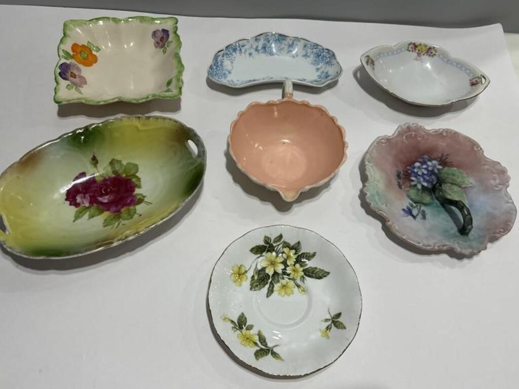 7- Lot of porcelain dishes plates home decor