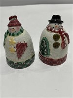 Snowman ceramic salt and pepper shakers