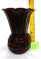 lg. red glass vase