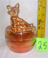 marigold powder jar w/scottie dog decor