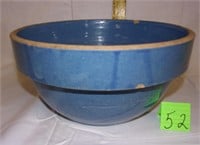 blue pottery mixing bowl (sm. chip)