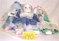 3 stuffed rabbits