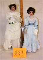 2 porcelain dolls in boxes (see description)