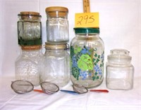 several glass jars