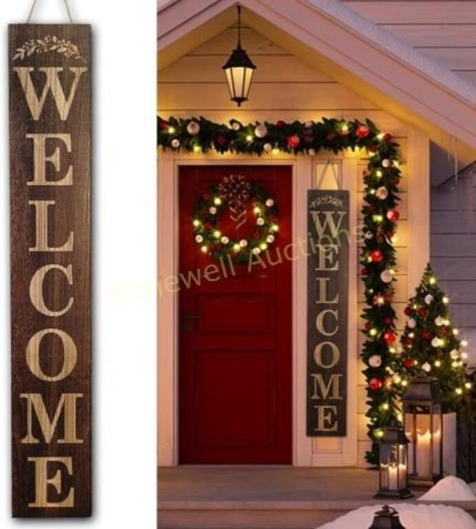 5ft Wood Welcome Sign  Caf Farmhouse (59inch)