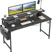 MUTUN Desk  55in with Monitor Stand  Black