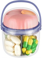 Seorsok Rotating Pill Box  4 Compartments  Pink