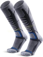 Merino Ski Socks  Large  Retro Grey  2 Pairs