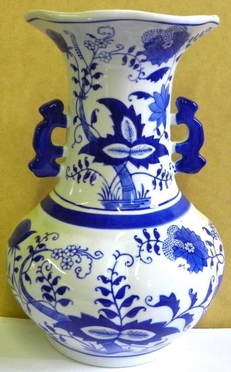 Blue & White Floral Wall Pocket Vase