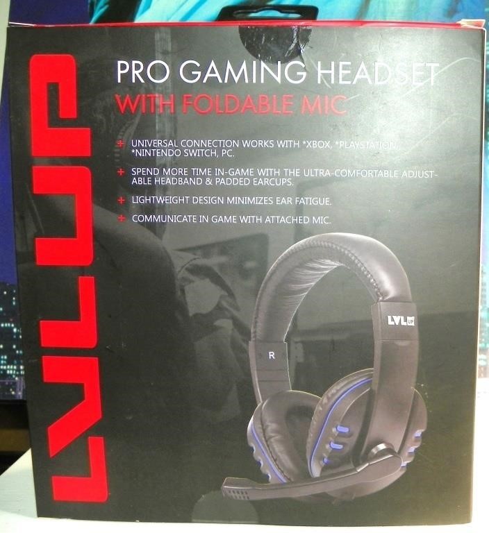 New In Box Pro Gaming Headset with Foldable Mic