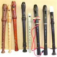 Lot of 8 Vintage Flutes by Gill, Angel & Suzuki
