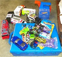 Large Lot of Kid's Toy Trucks, Hot Wheels and More
