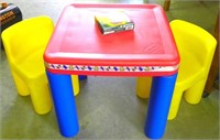 Child's Table & 2 Chairs with Large Box of Crayons