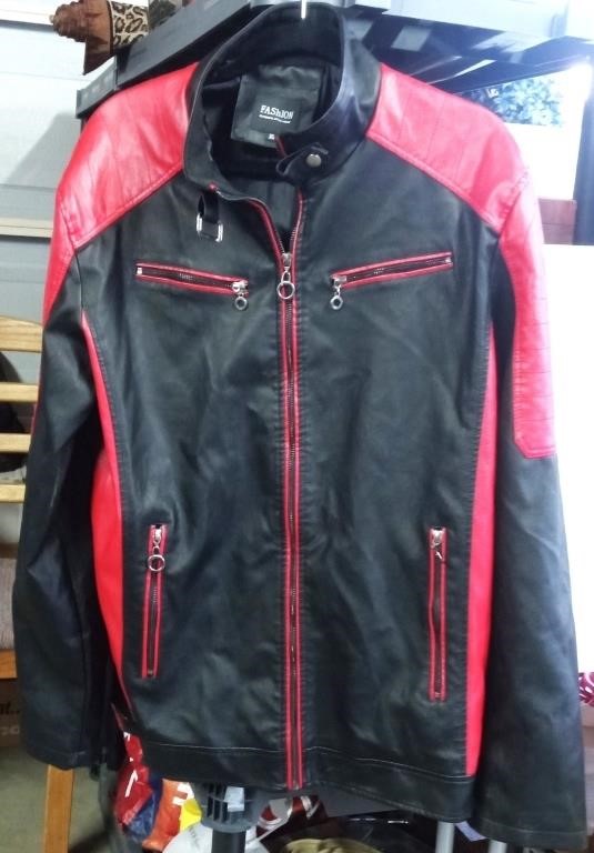 Men's Fashion Leather Jacket, Size XL