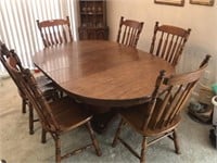 Cherry Dining Table & Chair Set (See below)