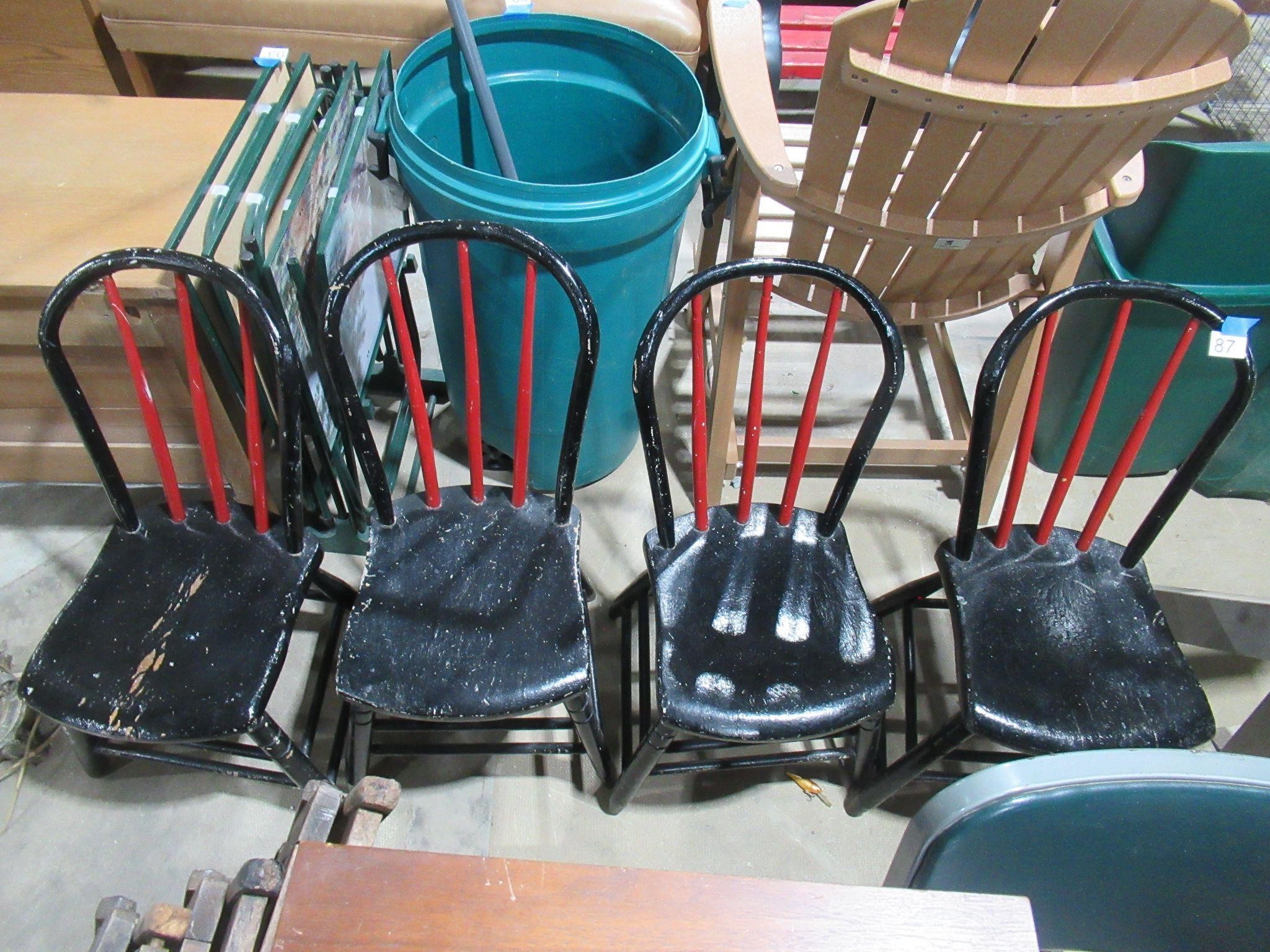 4 painted wooden chairs