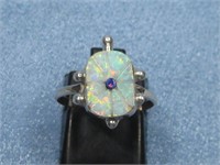 Sterling Silver Tested Opal Turtle Ring