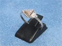 N/A Style Sterling Silver Tested Arrow Stone Ring