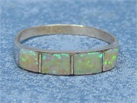 Sterling Silver Tested Opal Inlay Ring
