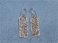Sterling Silver Engraved Heart Earrings Hallmarked