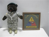 U.S. Army Teddy Bear & Sand Painting See Info