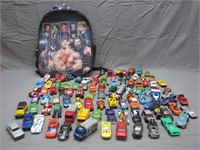 Wrestling Book Bag Filled W/Assorted Matchbox Cars