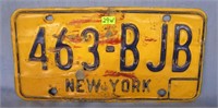 Vintage NY license plate