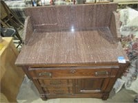 vintage cabinet with marble like top