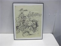 Signed Hal Ashmead Pencil On Tissue Art See Info