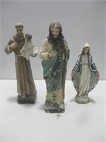 Three Religious Statues Tallest 17"