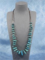 Block Turquoise W/Sterling Silver Clasp Clasp