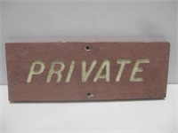 7.5"x 20.5" Wood Private Sign