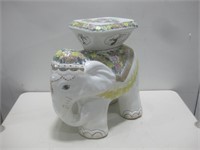 18"x 17.5"x 8" Porcelain Elephant Pedestal