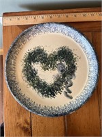 Painted Heart Ceramic Plate