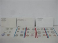 3 Envelopes W/Treasury Department Coins See Info