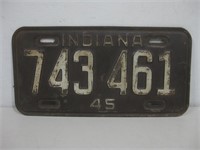 Vtg 1945 Indiana License Plates