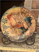 Rooster Plate on Easel