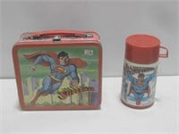 Vtg Superman Lunchbox W/Thermos Observed Wear