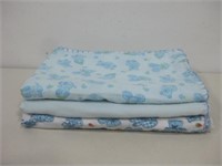 Three Baby Blankets Largest 44.5"x 46.5"