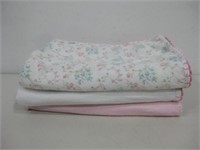 Three Baby Blankets Largest 33.5"x 42.5"