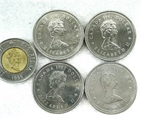 4 pièces de UN DOLLAR 1982