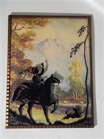 Victorian Silhouettes Hand Painted Girl Horse DogG