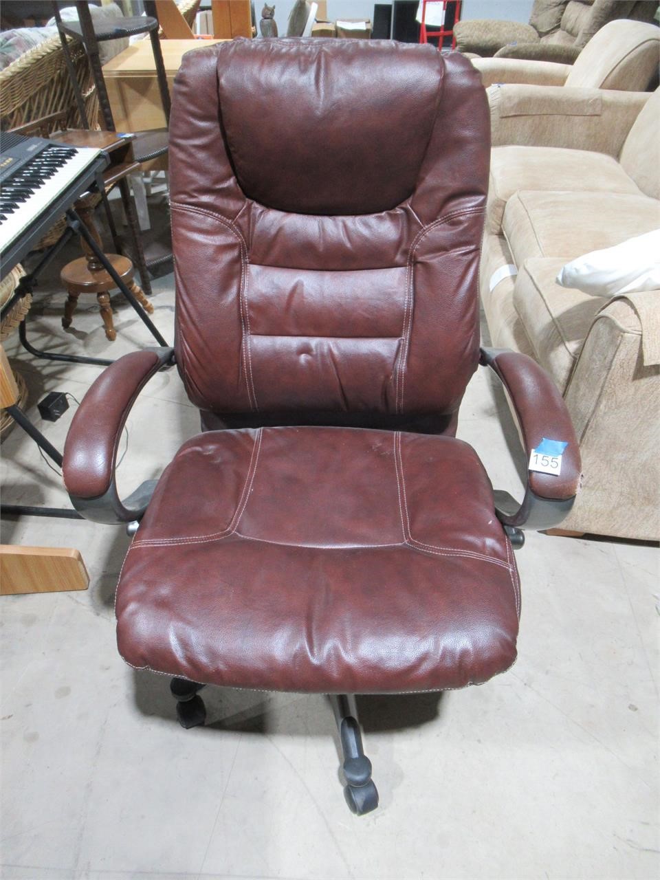 worn leather like computer chair
